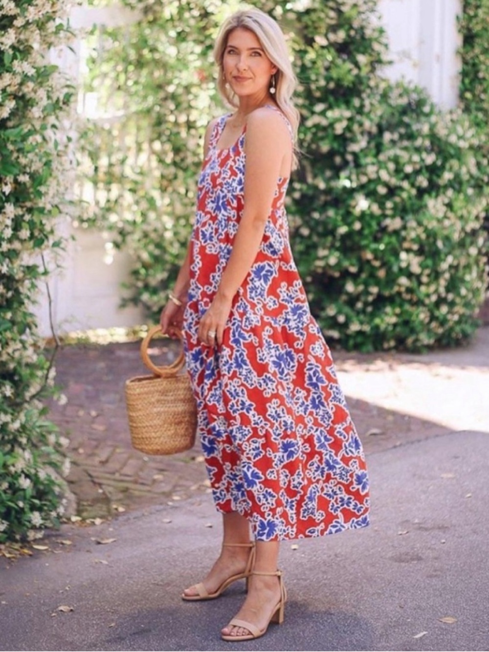 NEW Hunter Bell Poppy Dress, Royal Bloom, XS Linen